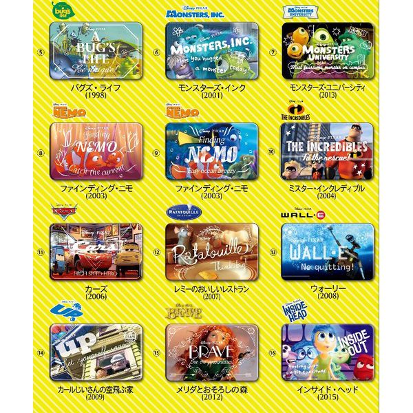 ディズニースクエアカンバッジコレクション 8個セット アパレル: ディズニー ピクサー スクエアカンバッジコレクション