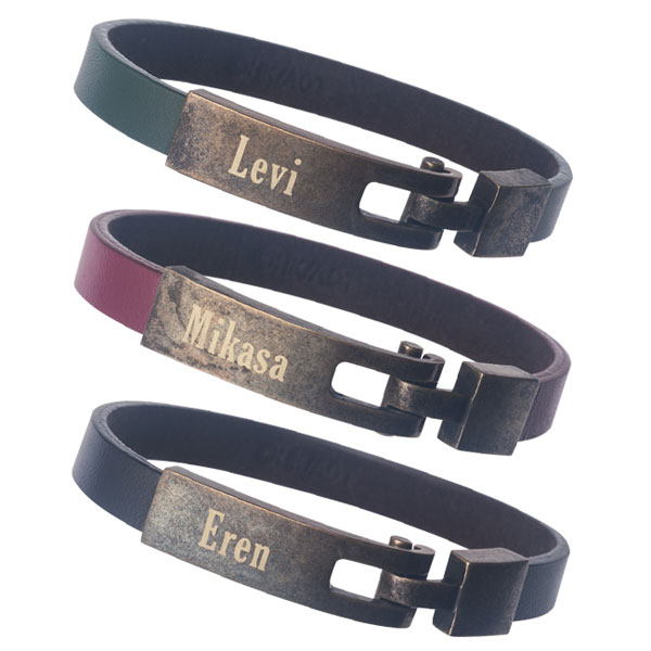 進撃の巨人 リヴァイ レザーブレスレット アパレル: 進撃の巨人 オリジナルレザーブレスレット リヴァイ Mサイズ