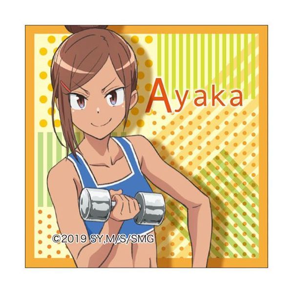 ダンベル何キロ持てる? スクエア缶バッジ 上原彩也香 【2019年8月出荷予定分】