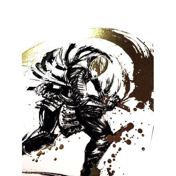 戦国BASARA 石田三成 墨絵金箔ポストカード 秋葉ノ陣 JR秋葉原 グッズ: 戦国BASARA 墨絵金箔ポストカード 石田三成 【2020年10
