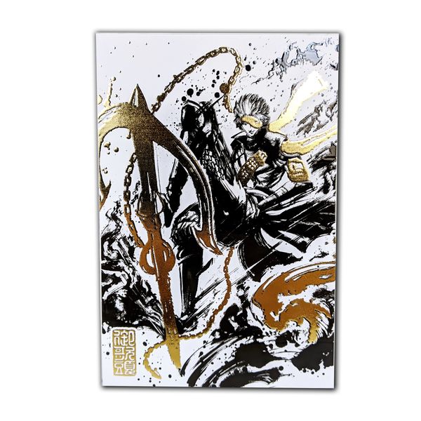 戦国BASARA 墨絵金箔ポストカード 長曾我部元親: 戦国魂
