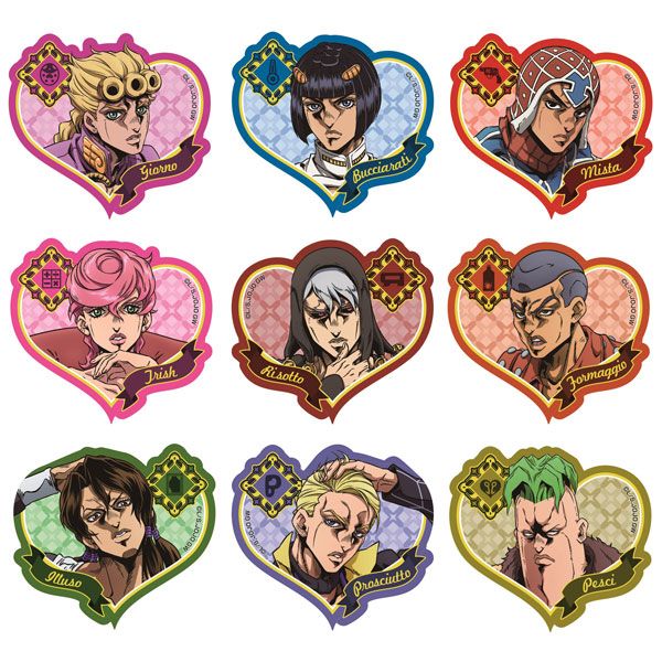 ジョジョの奇妙な冒険 ディアボロ ハート型ラメアクリルバッジ TVアニメ「ジョジョの奇妙な冒険 黄金の風」ハート型ラメ
