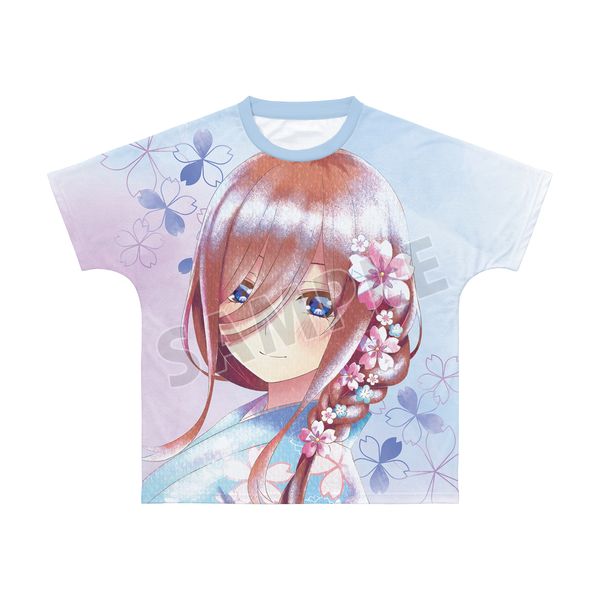 アパレル: 映画 五等分の花嫁 描き下ろしイラスト 中野三玖 桜和装ver. Ani-Art aqua label フルグラフィックTシャツユニセックス  サイズL: アルマビアンカ｜キャラアニ.com