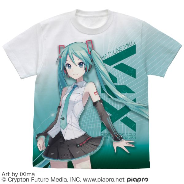 初音ミク V4X フルグラフィックTシャツ WHITE S