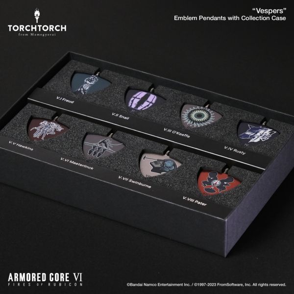 【数量限定】ARMORED CORE VI FIRES OF RUBICON × TORCH TORCH/ ヴェスパー部隊エンブレムペンダント： コレクションケース付属8種セット