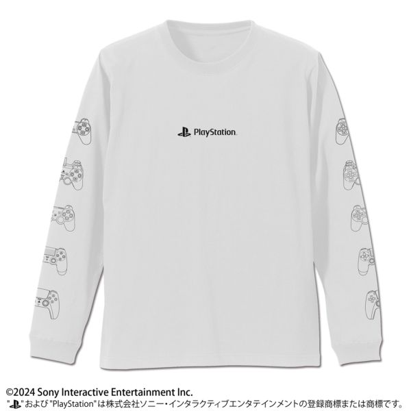 プレイステーション 袖リブロングスリーブTシャツ for PlayStation Controller Line-ups Ver. WHITE M