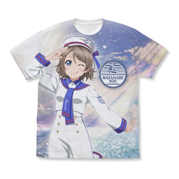 ラブライブ！サンシャイン!! 描き下ろし 渡辺曜 フルグラフィックTシャツ ソロコンサートver. WHITE XL