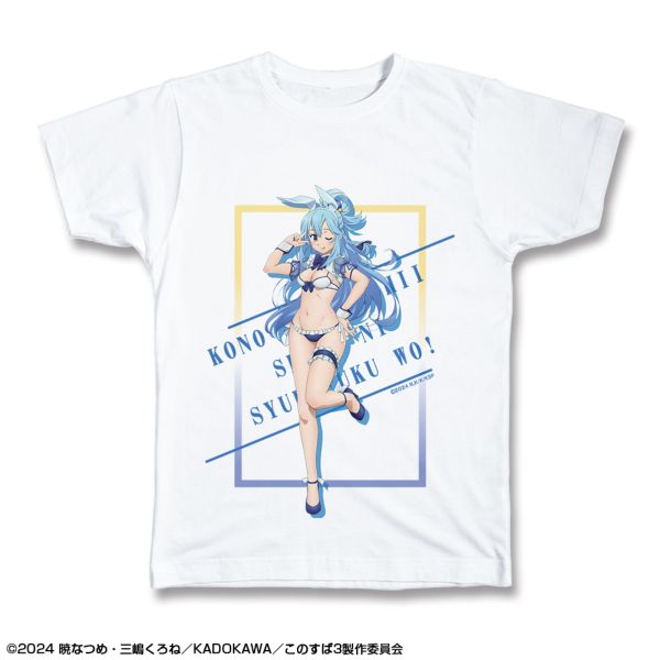 この素晴らしい世界に祝福を！3 Tシャツ XLサイズ デザイン01 アクア/バニー風水着ver. 描き下ろし