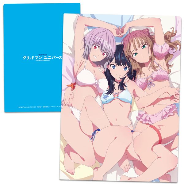 グリッドマンユニバース　スクラッチ  クリアポスター 六花、夢芽、ちせ、アカネ他 グリッドマンユニバース スクラッチ クリアポスター 六花、夢芽