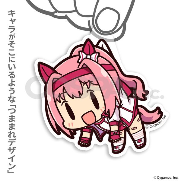 ウマ娘　ハルウララ　ラバー蹄鉄付きアクリルキーホルダー　ハピチャンくじ缶バッジ ウマ娘 ハルウララ ラバー蹄鉄付きアクリルキーホルダー