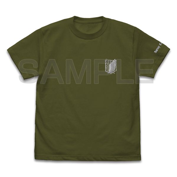 進撃の巨人 調査兵団 ワンポイント刺繍Tシャツ MOSS M