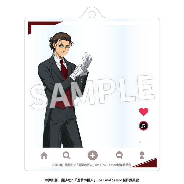 進撃の巨人 執事 アクスタ エレン S賞 グッズ: 進撃の巨人 執事衣装 SNS風アクリルキーホルダー エレン