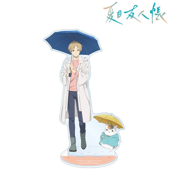 夏目友人帳 描き下ろし 夏目貴志＆ニャンコ先生 雨の日ver. 特大アクリルスタンド