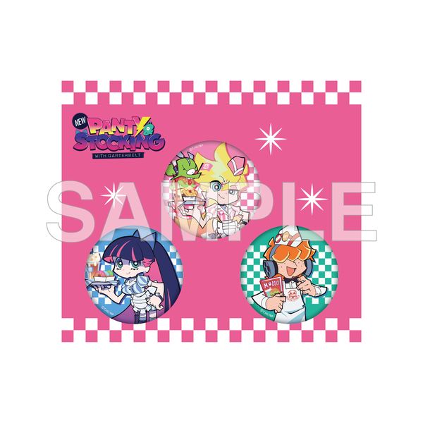 New PANTY & STOCKING with GARTERBELT きらきら缶バッジセット アメリカンダイナー ver.