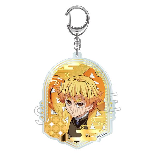 鬼滅の刃 箔押しアクリルキーホルダー 我妻善逸