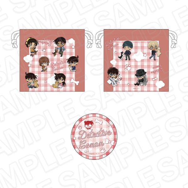 名探偵コナン 巾着＆缶ミラーセット デフォルメいぬ ver.2