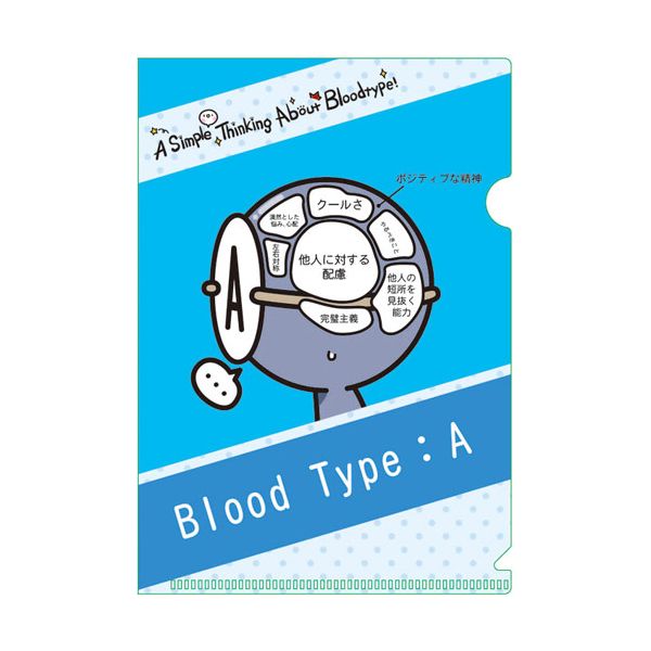 グッズ: 血液型くん ミニクリアファイルセット A型: キャラアニ