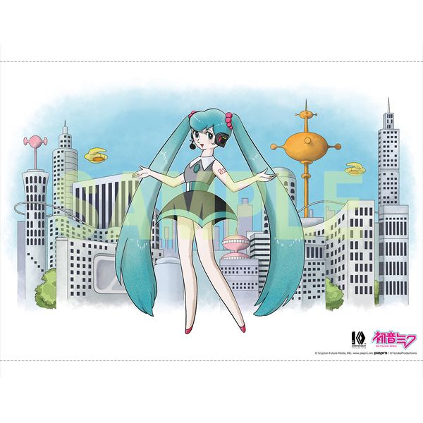 グッズ: 初音ミク×手塚治虫展 B2タペストリー 街並み: キャラアニ｜キャラアニ.com